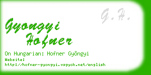 gyongyi hofner business card